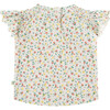 Ruffled Floral Top, Ivory - Shirts - 2