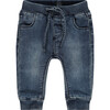 Denim Joggers, Medium Blue - Jeans - 1 - thumbnail