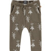Bug Printed Leggings, Olive - Leggings - 1 - thumbnail