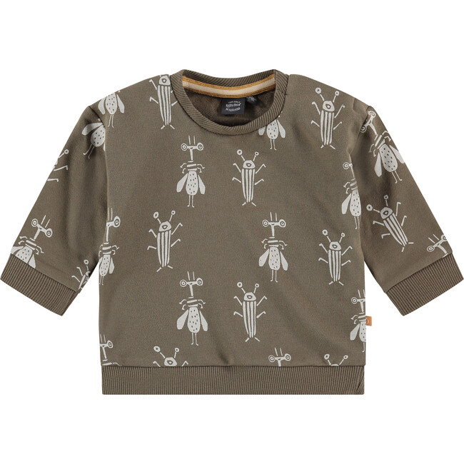Bug Printed Pullover, Olive - Sweatshirts - 1