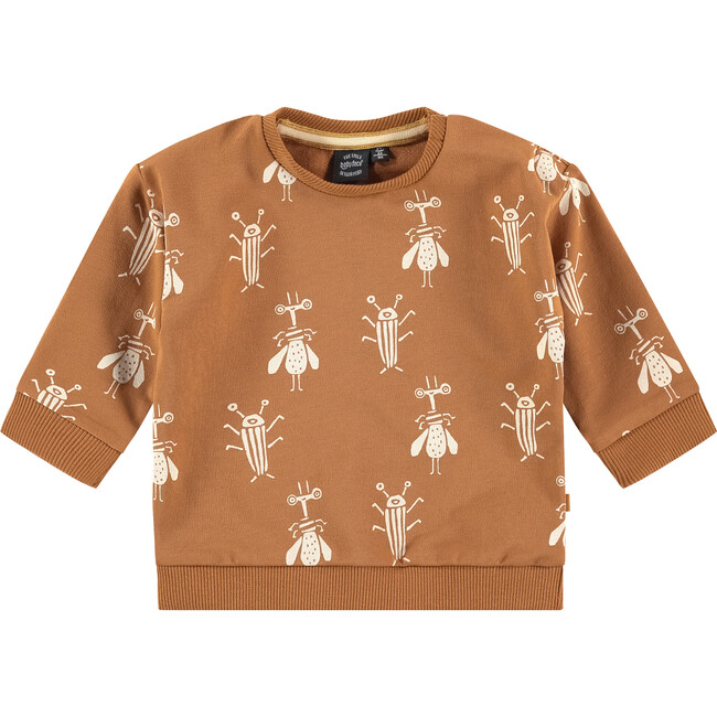 Bug Printed Pullover, Toffee - Sweatshirts - 1