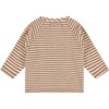 Striped Long Sleeve Top, Toffee - Shirts - 2