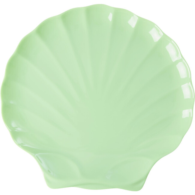 Extra Large Melamine Serving Dish, Neon Green Sea Shell