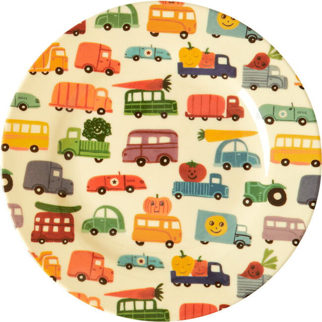 Melamine Kids Lunch Plate, Happy Cars
