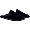 Women's Velvet Mules, Blue - Slip Ons - 1 - thumbnail