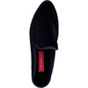 Women's Velvet Mules, Blue - Slip Ons - 4