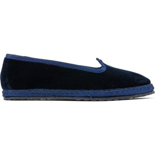 Velvet Shoes, Blue - Slip Ons - 1