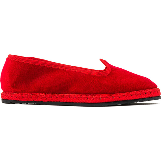 Velvet Shoes, Red - Slip Ons - 1