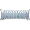 Chambray Lattice Lumbar Pillow, Blue - Decorative Pillows - 1 - thumbnail