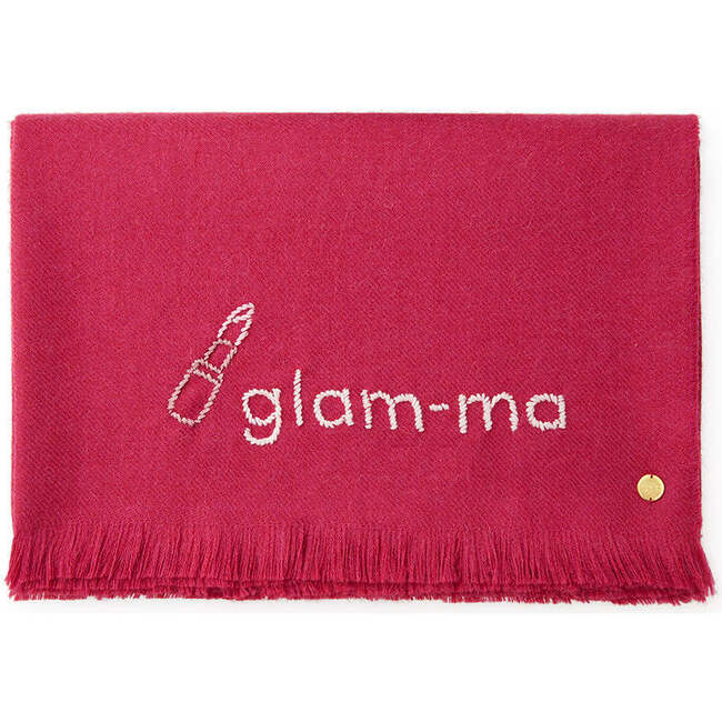 Glam-Ma Embroidered Baby Alpaca Throw, Fuchsia - Throws - 1