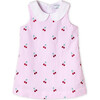 Maddie Dress Cherries Embroidery, Cherries on Pink Stripe - Dresses - 1 - thumbnail