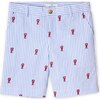 Hudson Short Lobster Embroidery, Lobsters on Vista Blue Seersucker - Shorts - 1 - thumbnail