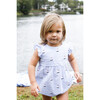 Beatrice Bubble, Sailboat on Vista Blue Seersucker - Onesies - 2