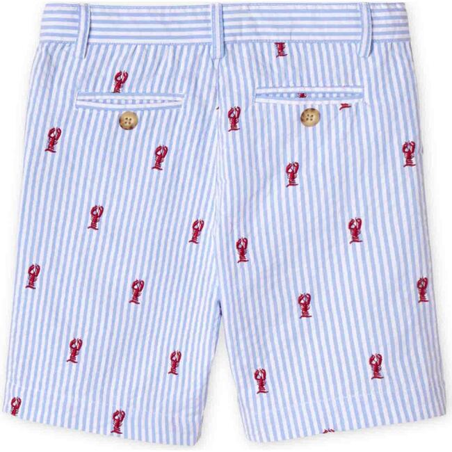 Hudson Short Lobster Embroidery, Lobsters on Vista Blue Seersucker - Shorts - 2