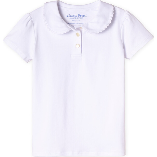 Short Sleeve Sarah Polo Solid, Bright White