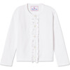 Rebecca Ruffle Cardigan Solid, Bright White - Sweaters - 1 - thumbnail