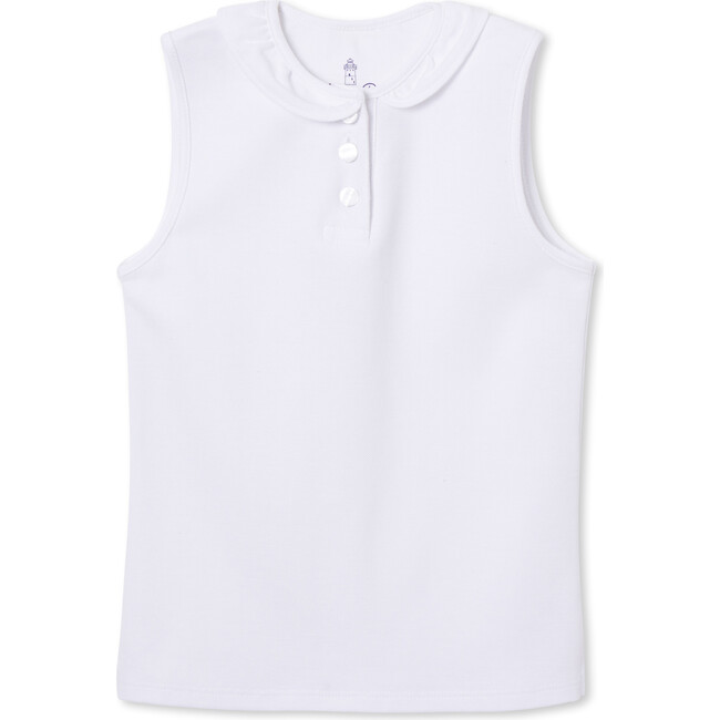 Zoe Top Solid Pique, Bright White - Polo Shirts - 1 - zoom