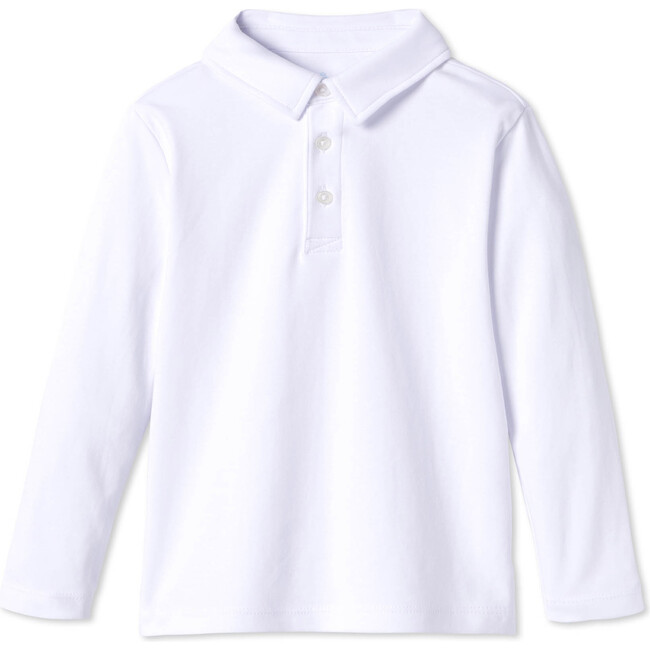 Long Sleeve Hayden Polo Solid, Bright White