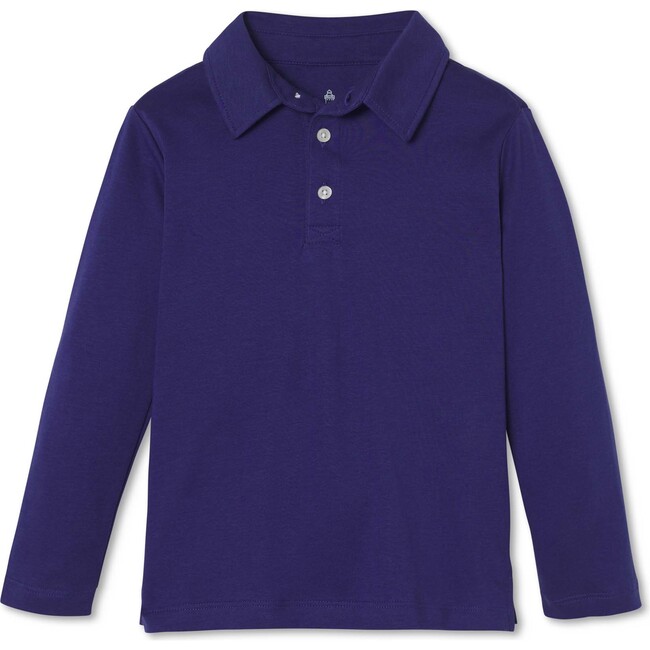 Long Sleeve Hayden Polo Solid, Blue Ribbon