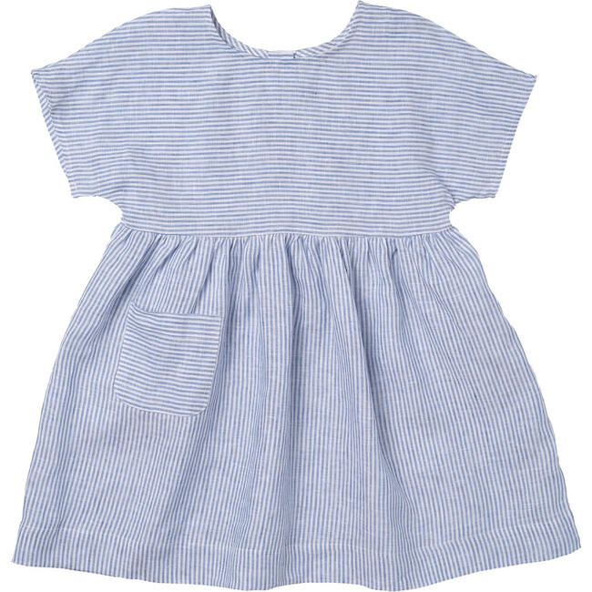 Marie Everyday Dress, Blue Stripe - Dresses - 1