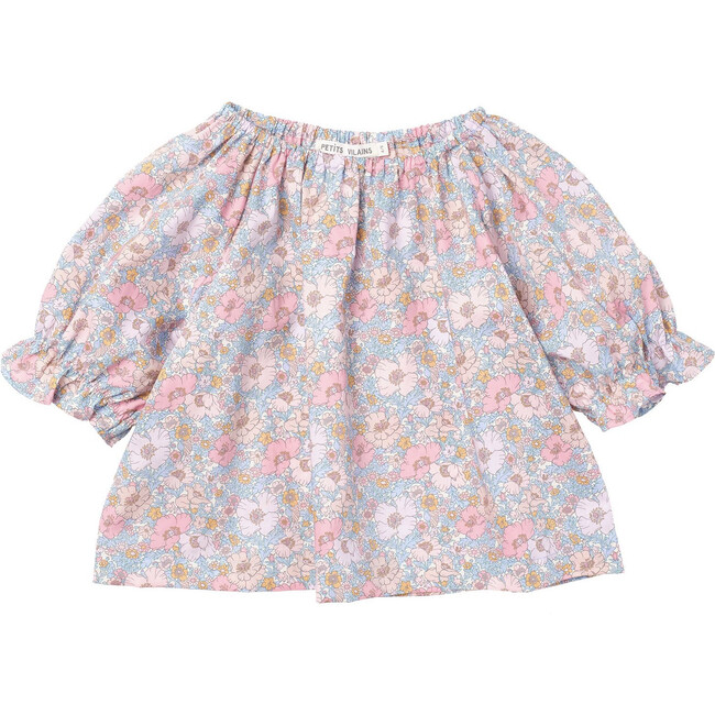 Chloe Puff Sleeve Blouse, Meadow Pink - Blouses - 1