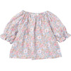 Chloe Puff Sleeve Blouse, Meadow Pink - Blouses - 1 - thumbnail