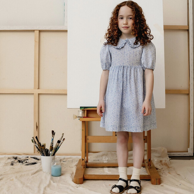 Clothilde Collar Dress, Blue Teacup - Dresses - 2