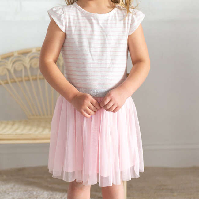 Molly Tulle Dress, Pink Stripe
