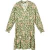 Women's Sienna Midi Dress, Green and Orange Forest - Dresses - 1 - thumbnail