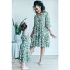 Women's Sienna Midi Dress, Green and Orange Forest - Dresses - 2 - thumbnail