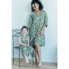 Women's Sienna Midi Dress, Green and Orange Forest - Dresses - 4 - thumbnail