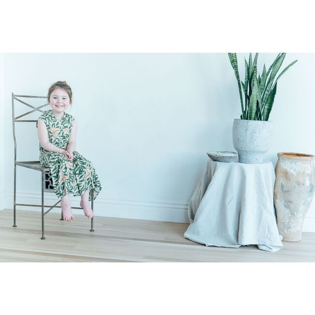 Sienna Kids Dress, Green and Orange Forest - Dresses - 5