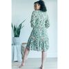 Women's Sienna Midi Dress, Green and Orange Forest - Dresses - 7 - thumbnail