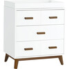 Scoot 3-Drawer Changer Dresser with Removable Changing Tray, White - Dressers - 4