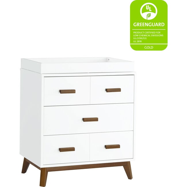 Scoot 3-Drawer Changer Dresser with Removable Changing Tray, White - Dressers - 5