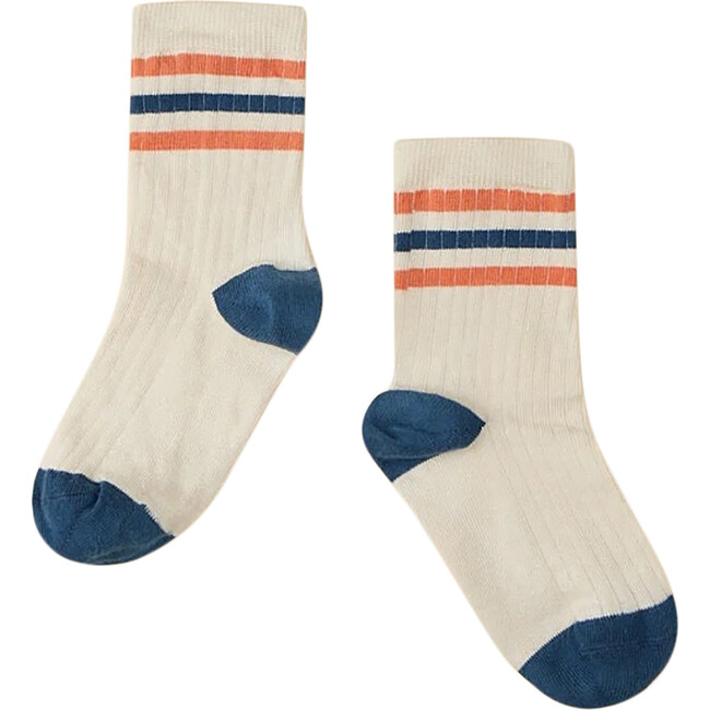 Mid-Length Bowling Sock, Natural Ecru - Socks - 1