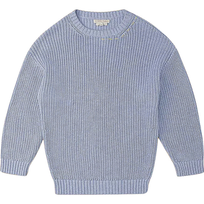 Lightweight Summer Nights Sweater, Sky Blue Melange - Sweaters - 1 - zoom