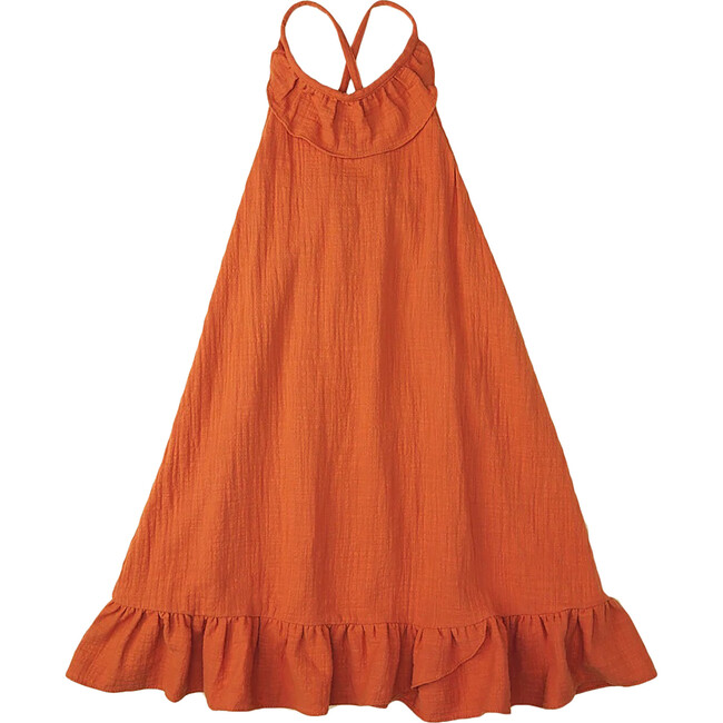 Ruffle Beach Dress, Red - Dresses - 1