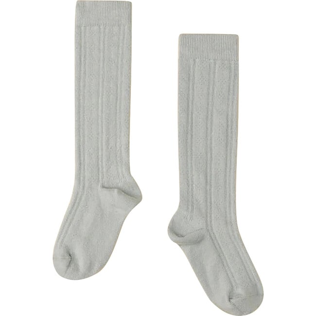 Kneehigh Pointelle Socks, Cloud Blue
