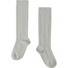 Kneehigh Pointelle Socks, Cloud Blue - Socks - 1 - thumbnail