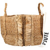 Bazar Medium Wide Fringe Jute Basket, Natural - Storage - 1 - thumbnail