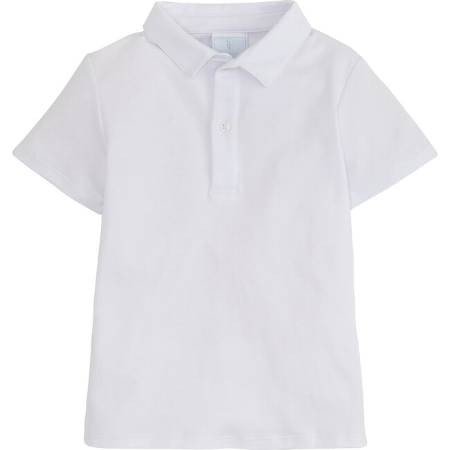 Short Sleeve Solid Polo, White