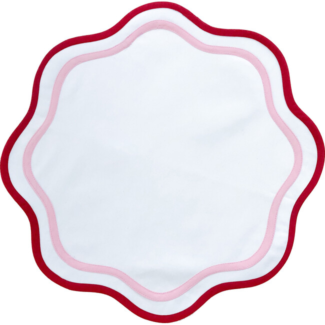 Scalloped Placemat, Pink and Red