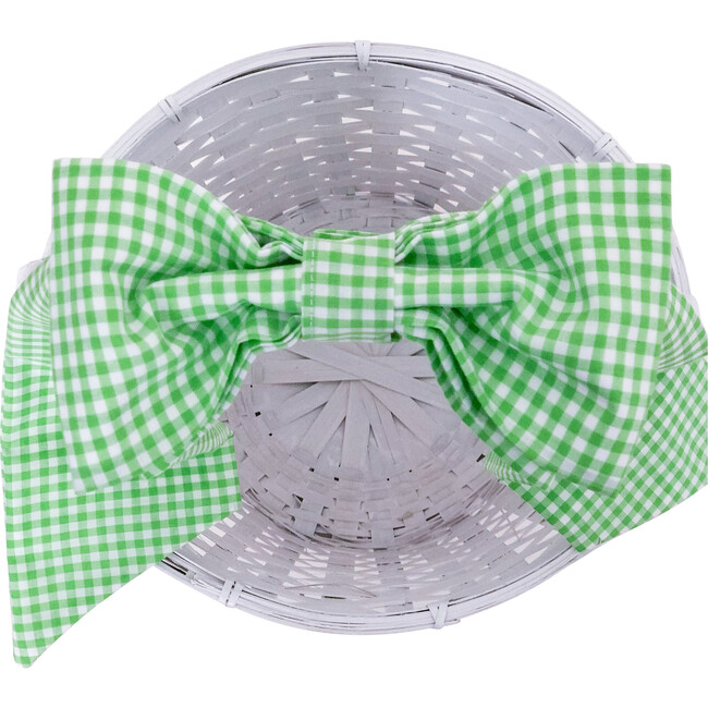 Gingham Easter Basket Sash, Green - Easter Baskets - 2