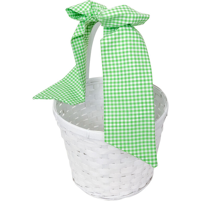 Gingham Easter Basket Sash, Green - Easter Baskets - 3