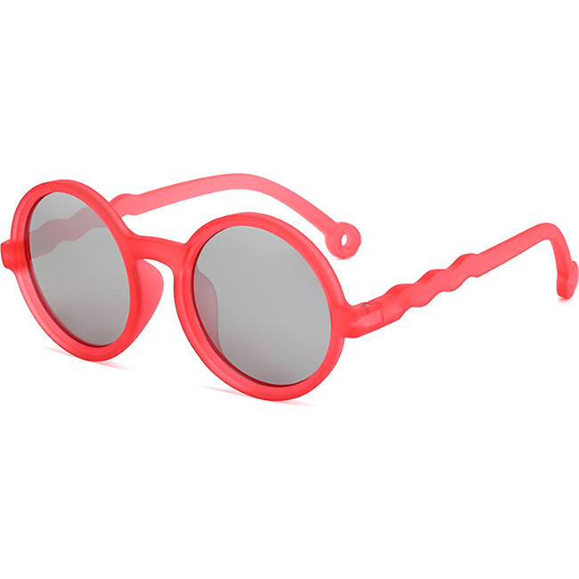 Round Vintage Sunglasses, Red Mirror Lens