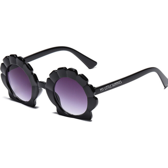 Round Seashell Sunglasses, Black - Sunglasses - 1