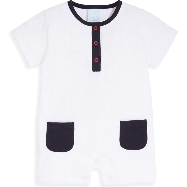 Terry Brandon Romper, White Terry - Rompers - 1