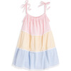 Betsy Beach Dress, Pink Blue Yellow Candy Stripe - Dresses - 1 - thumbnail