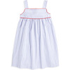 Rosie Dress, Blue Wide Oxford Stripe with Red - Dresses - 1 - thumbnail